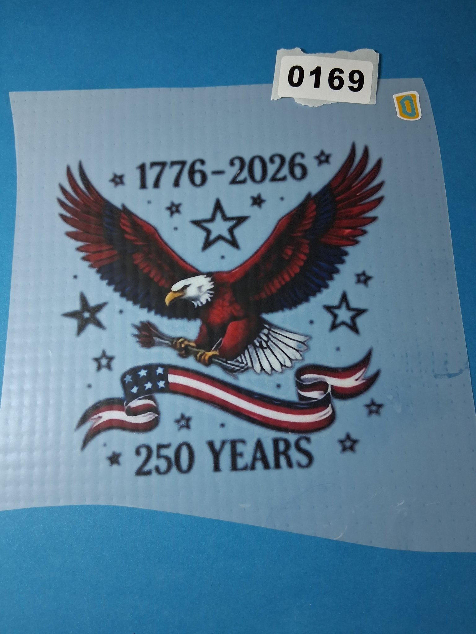Patriotic Decal — INV 169 D: 1776–2026 · 250 Years Eagle & Stars